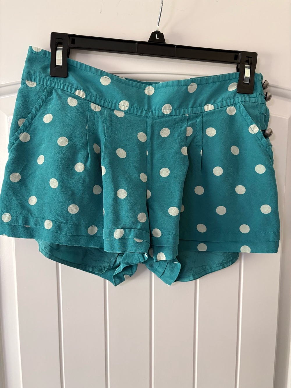 Plenty by Tracy Reese Teal and White Polka Dot Skort